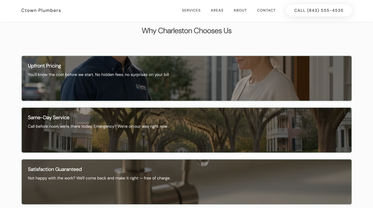 Coastal Plumbing Co. — Why Us section